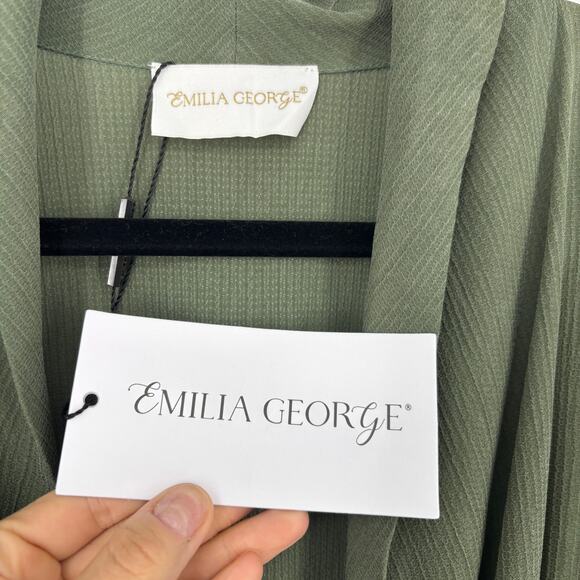 Emilia George maternity robe sustainable green one size NWT cupro dry clean - Picture 5 of 9